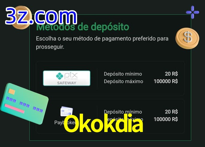 O cassino Okokdia oferece uma grande variedade de métodos de pagamento